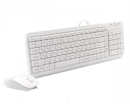 1 - Комплект (клавиатура, мышь) A4Tech F1512 White