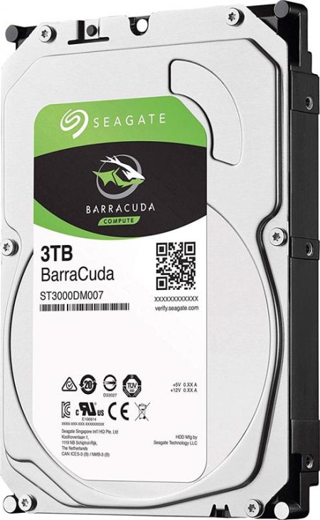 0 - Жесткий диск HDD SATA 3 TB Seagate BarraCuda 256MB (ST3000DM007)
