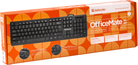 5 - Клавиатура Defender OfficeMate SM-820 (45820) черная USB