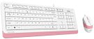1 - Комплект (клавиатура, мышь) A4Tech F1010 White/Pink