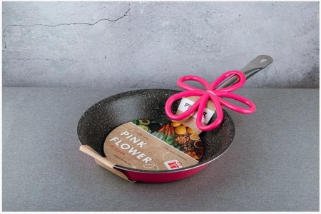 0 - Сковорода Pepper Pink Flower PR-2106-28 28x5,8 см + подставка