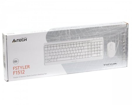 4 - Комплект (клавиатура, мышь) A4Tech F1512 White