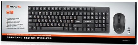 2 - Комплект (клавиатура, мышь) беспроводной REAL-EL Standard 550 Kit Black