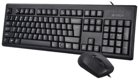 2 - Комплект (клавиатура, мышь) A4Tech KRS-8372 Black