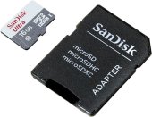 Карта памяти SanDisk 16GB microSDHC Ultra C10 80MB/s + SD adapter