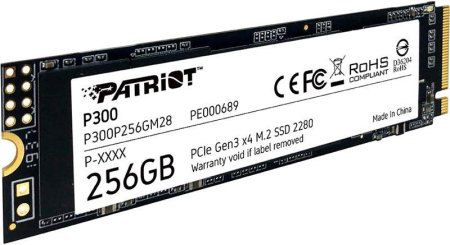 0 - Накопитель SSD 256 GB Patriot P300 M.2 2280 PCIe NVMe 3.0 x4 TLC (P300P256GM28)