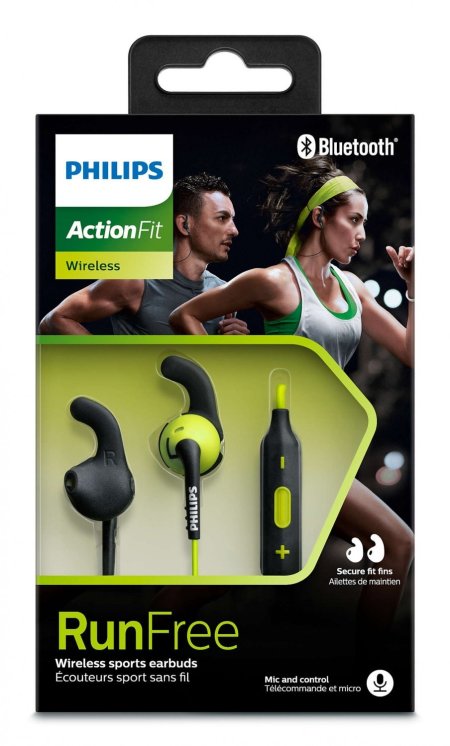 1 - Наушники Philips ActionFit SHQ6500CL/00 Carbon lime Wireless