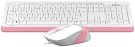 3 - Комплект (клавиатура, мышь) A4Tech F1010 White/Pink