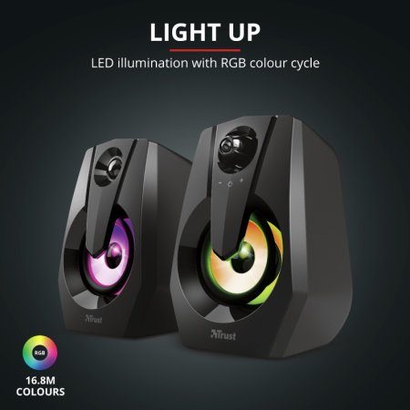 7 - Акустическая система Trust Ziva RGB Illuminated Black