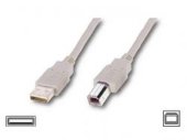 Кабель USB 2.0 AM/BM 1 ferite, пакет, длина 0,8 м., белый 6152