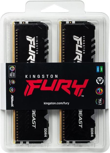 7 - Оперативная память DDR4 2x16GB/2666 Kingston Fury Beast RGB (KF426C16BB1AK2/32)