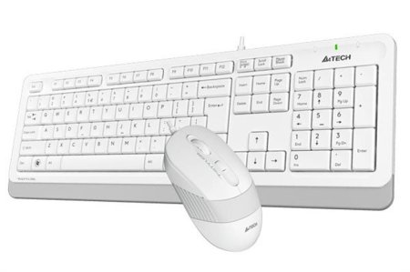 3 - Комплект (клавиатура, мышь) A4Tech F1010 White