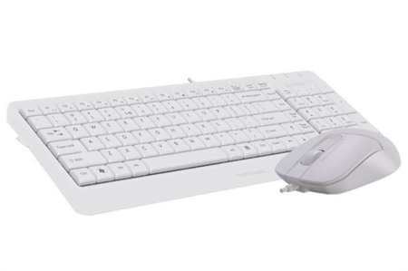 2 - Комплект (клавиатура, мышь) A4Tech F1512 White