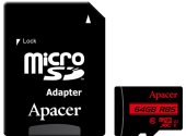 Карта памяти APACER microSDXC 64GB UHS-I U1+adapter (R85MB/s)