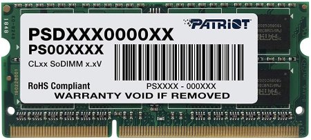 0 - Оперативна пам'ять SO-DIMM 4GB/1600 DDR3 1.35В Patriot Signature Line (PSD34G1600L2S)