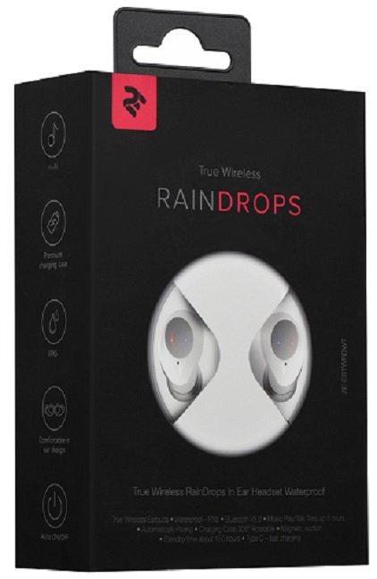 3 - Навушники 2E RainDrops True Wireless Waterproof Mic White