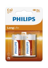 Батарейка PHILIPS LONG LIFE C BL 2 R14L2B/10 (цена за блистер)