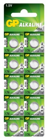 Батарейка GP дискова Alkaline A76/LR44/V13GA button cell 1.5V (A76F-U10)