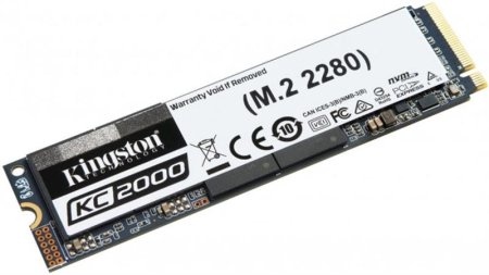 1 - Накопичувач SSD 2 Тb M.2 NVMe Kingston KC2000 M.2 2280 PCIe Gen3.0 x4 3D TLC (SKC2000M8/2000G)
