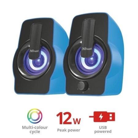 5 - Акустична система Trust 2.0 Gemi RGB Blue