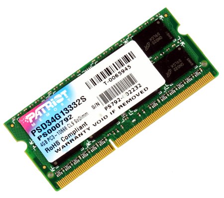 2 - Оперативна пам'ять SO-DIMM 4GB/1333 DDR3 Patriot Signature Line (PSD34G13332S)
