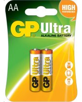 Батарейка GP ULTRA + ALKALINE 1.5V 15AUPHM-2UE2, LR6, AA блiстер