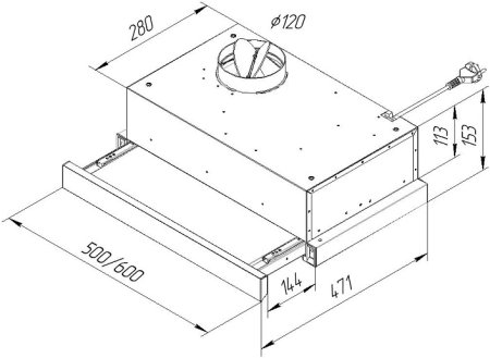 1 - Витяжка Pyramida TL 60 SLIM BR