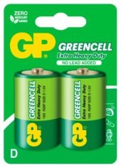 Батарейка GP GREENCELL 1.5V сольова, 13G-U2, R20, D  блiстер