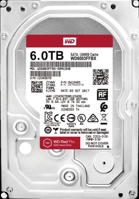 0 - Жорсткий диск HDD SATA 6 TB WD Red Pro NAS 7200rpm 256MB (WD6003FFBX)