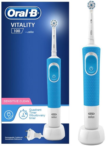 0 - Зубная щетка Braun Oral-B Vitality D100.413.1 PRO Sens Clean Blue