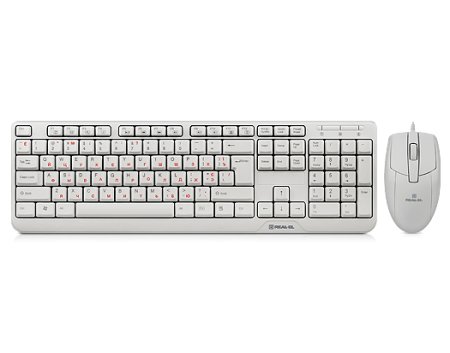 0 - Комплект (клавіатура, миша) REAL-EL Standard 505 Kit White
