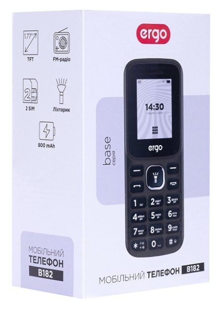4 - Мобільний телефон Ergo B182 Dual SIM Black